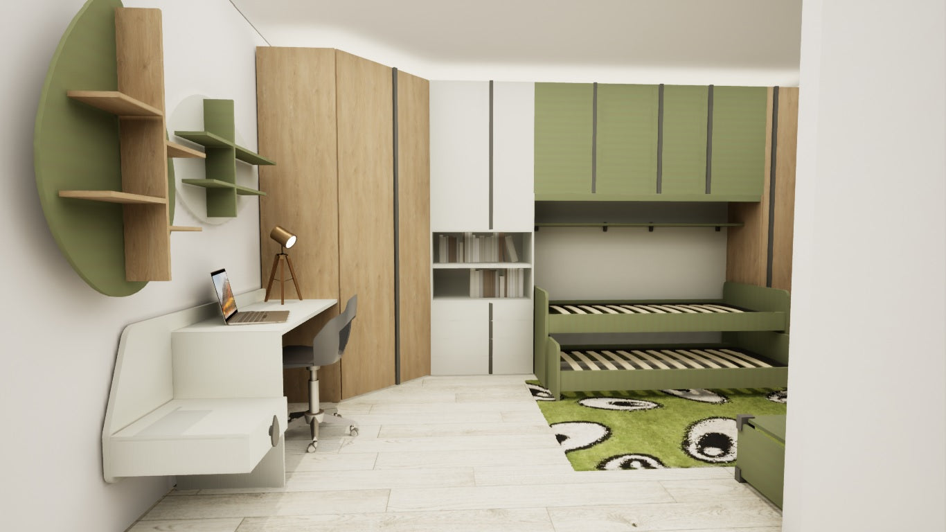 Cameretta Volo verde oliva - esposizione MM1