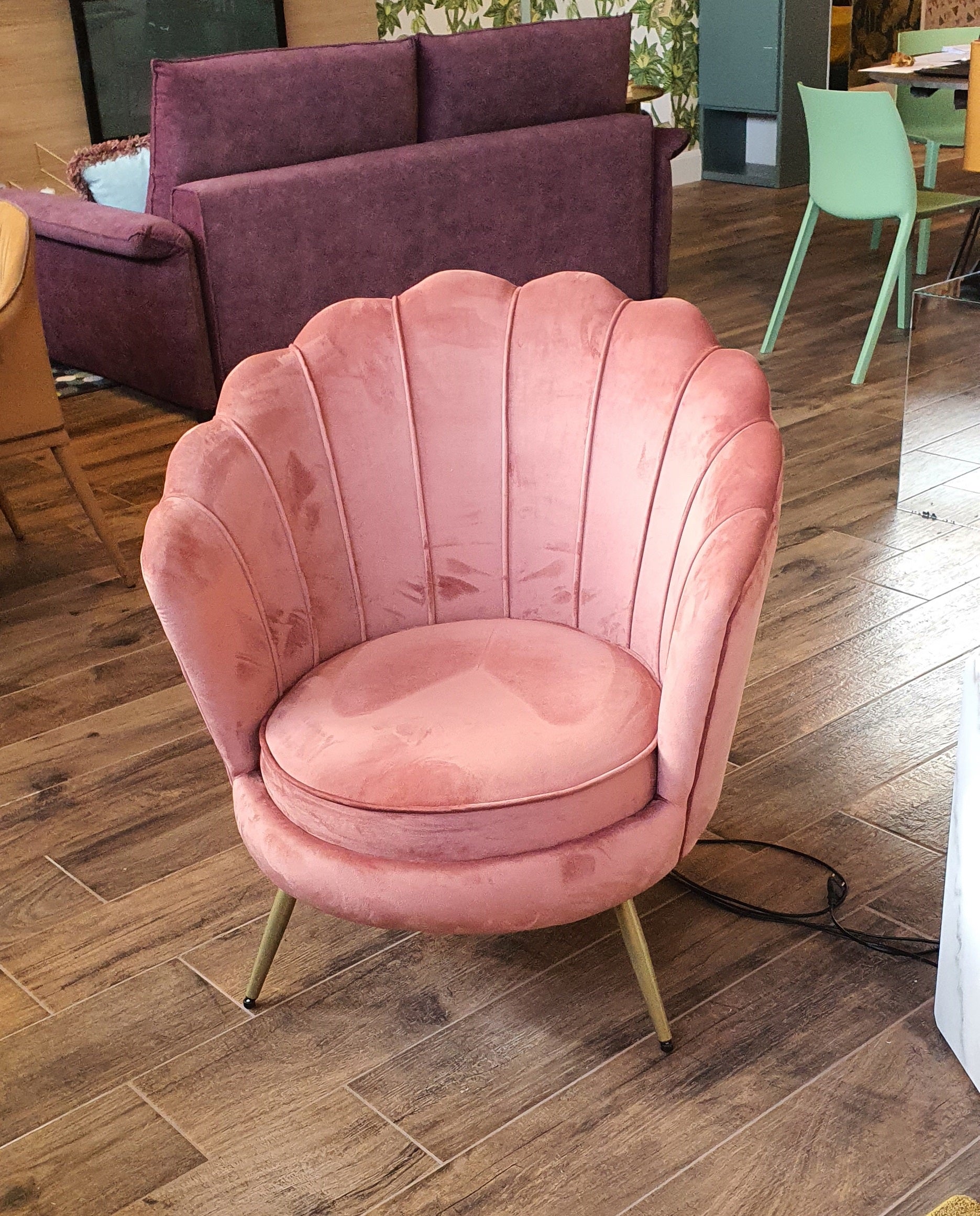 Sedie Poltroncine Rosa Cipria Poltrona Velluto Rosa Antico