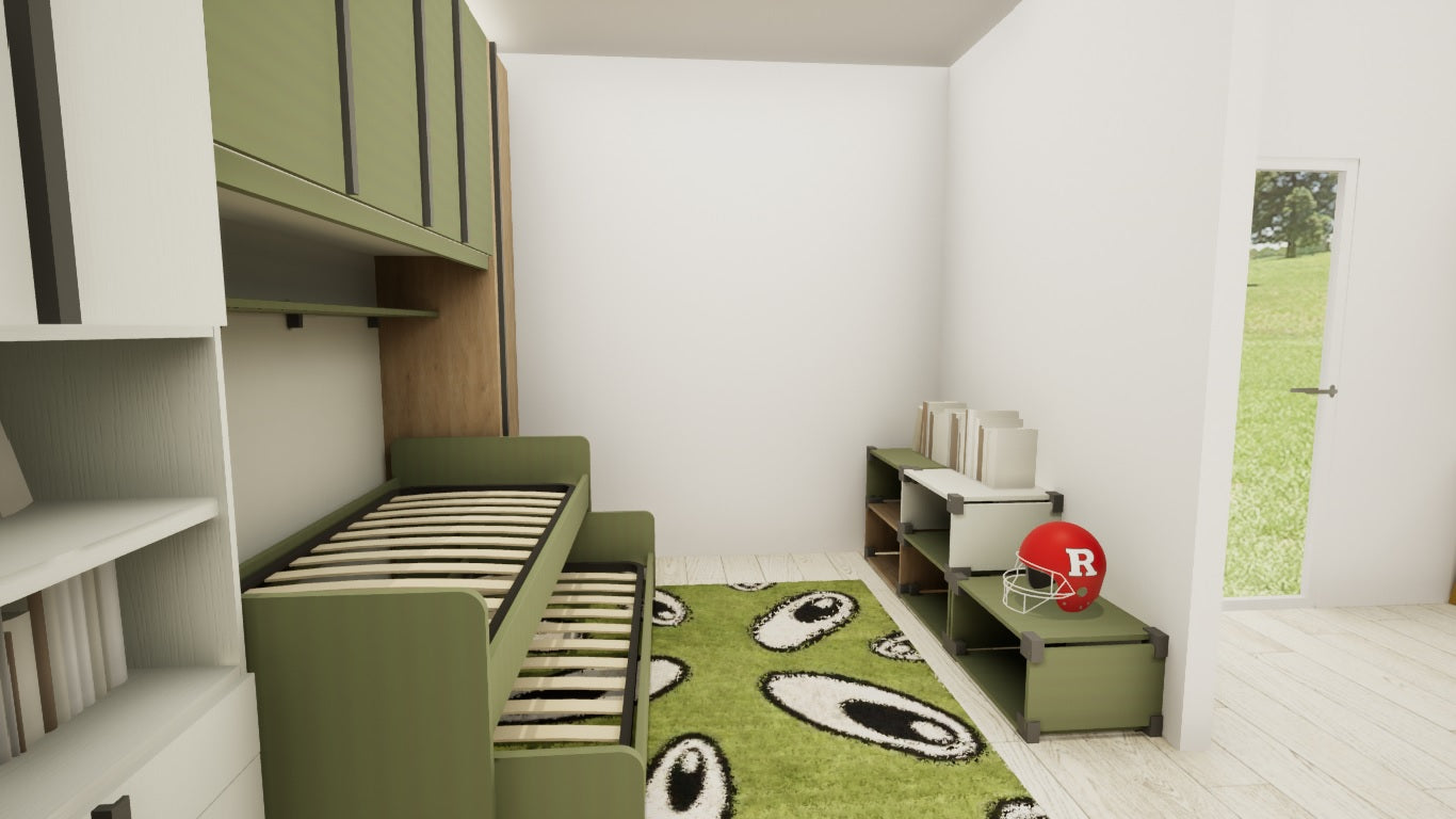 Cameretta Volo verde oliva - esposizione MM1