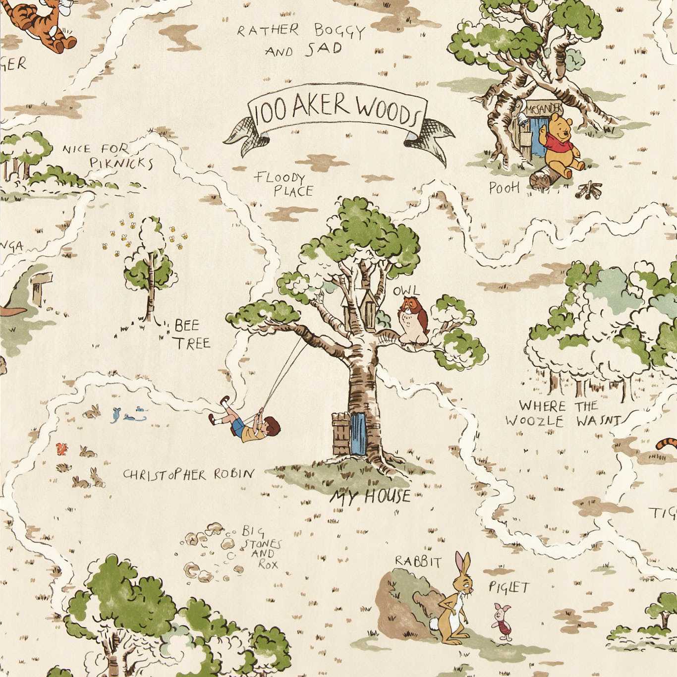 Carta da parati Sanderson Hundred Acre Wood