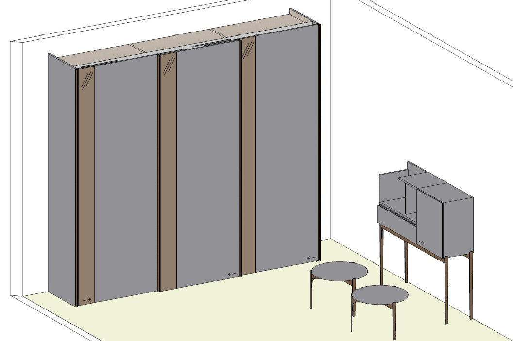 Armadio scorrevole con Consolle + TAVOLINI SL - esposizione MM1