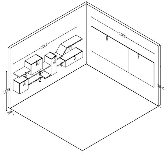 Mensole Libreria Boiserie Living OR - esposizione MM1