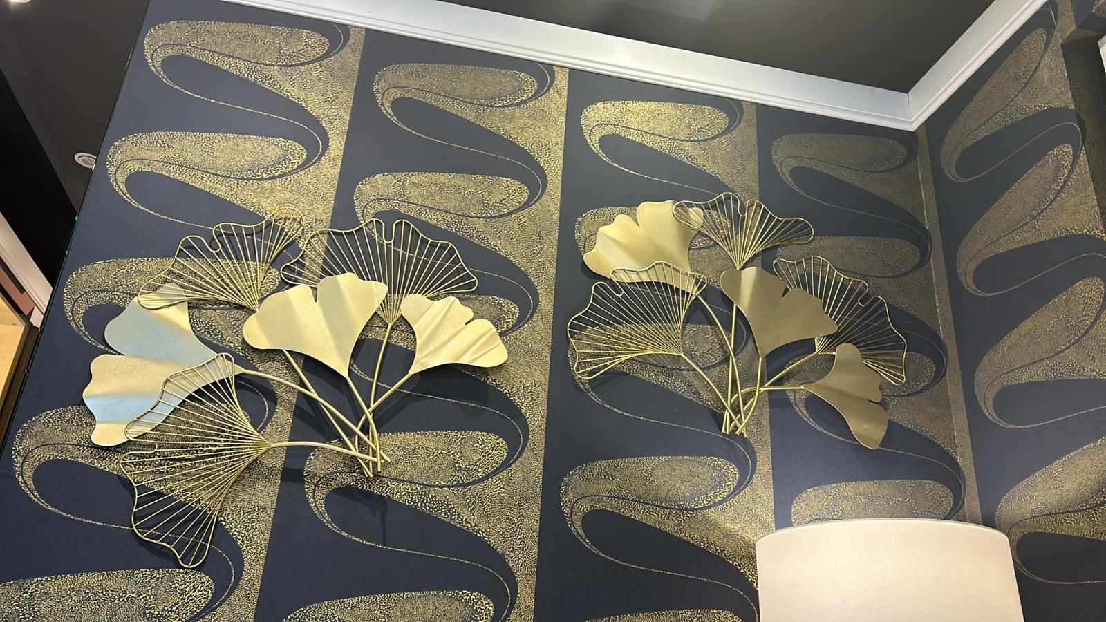 2 Decori parete Foglie dorate - MM7