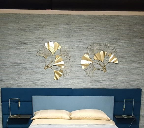 2 Decori parete Foglie dorate - MM1