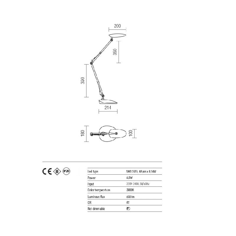Lampada da tavolo Kelvin - Redo Group, Tipologia_Da tavolo - Lampade da interno - Mobilmarket