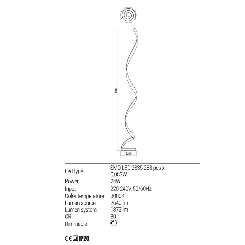 Lampada da terra Snake - Redo Group, Tipologia_Da terra - Lampade da interno - Mobilmarket