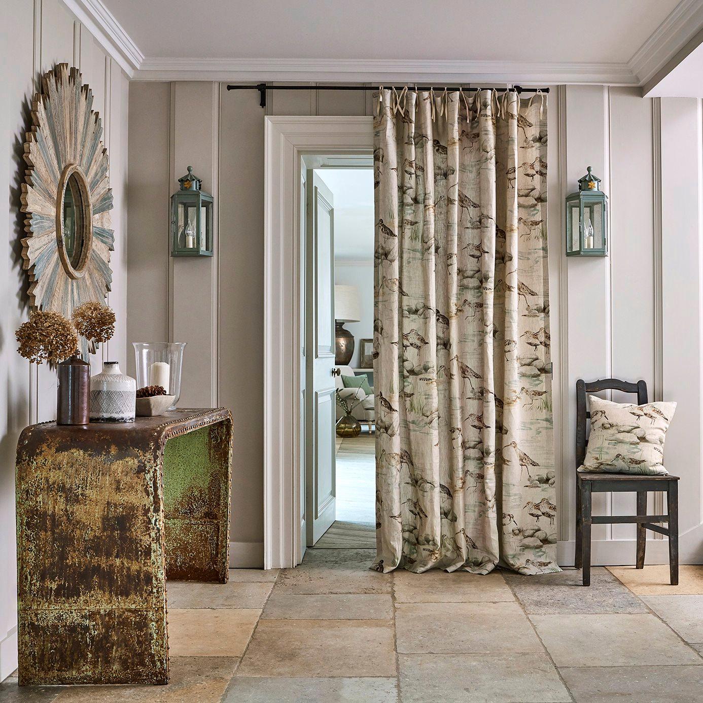 Tessuto Sanderson Estuary Birds Linen - Brand_Sanderson, Fantasia_Natura, Uso_Rivestimento cuscini, Uso_Tende - Tessuti - Sanderson