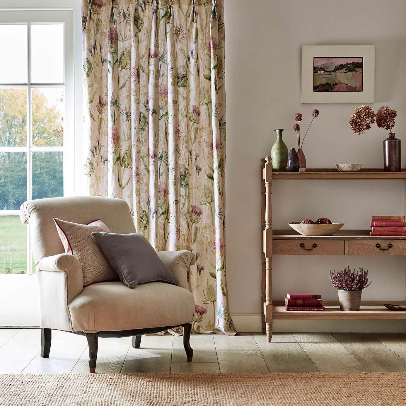 Tessuto Sanderson Thistle Garden Linen - Brand_Sanderson, Fantasia_Natura - Tessuti - Sanderson