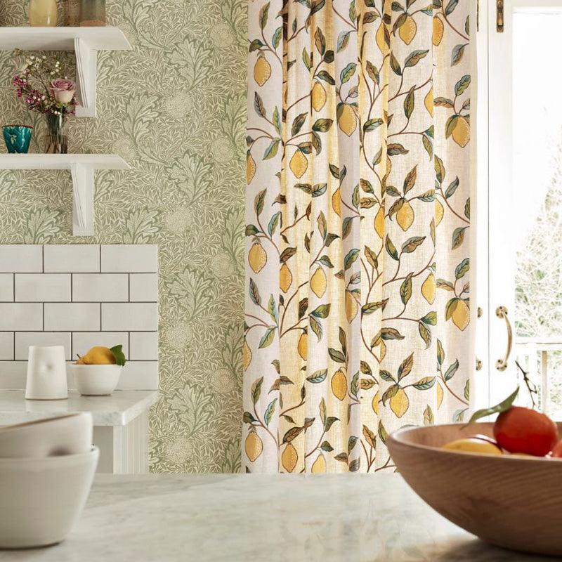 Tessuto Morris Lemon Tree Embroidery - Brand_Morris, Fantasia_Natura, Uso_Rivestimento cuscini, Uso_Rivestimento poltrone, Uso_Tende - Tessuti - Morris