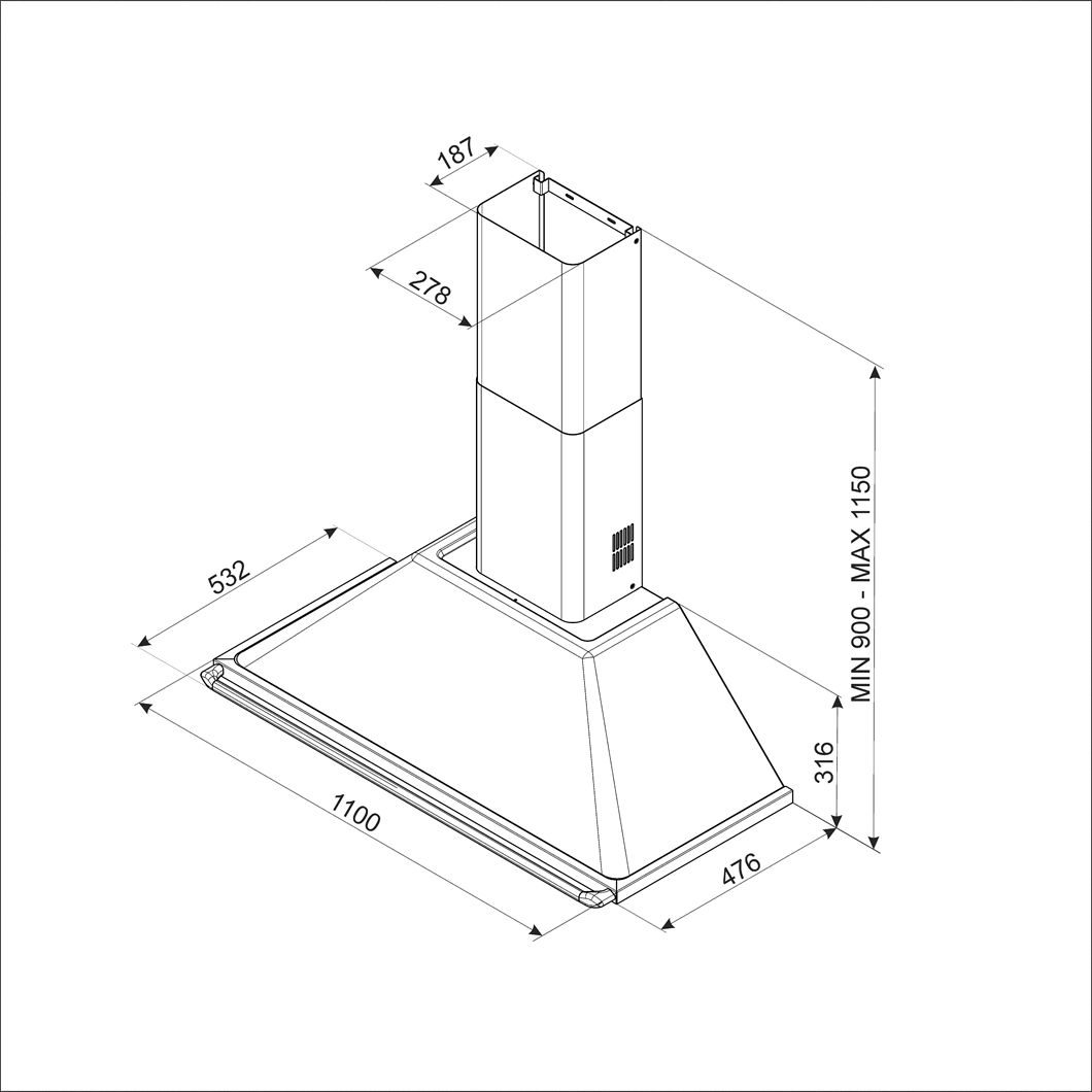 Cappa SMEG Victoria 110 cm - Brand_Smeg, Tipologia_Cappa - Elettrodomestici a libera installazione - Smeg