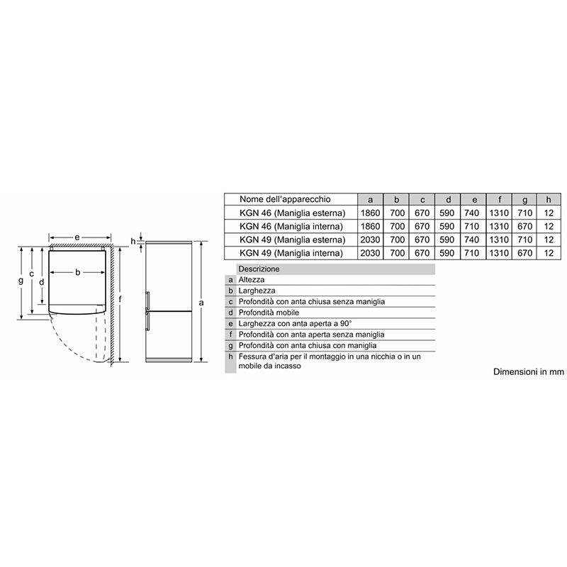 Frigorifero Siemens KG49NXXEA - Brand_Siemens, Tipologia_Frigorifero - Elettrodomestici da incasso - Siemens