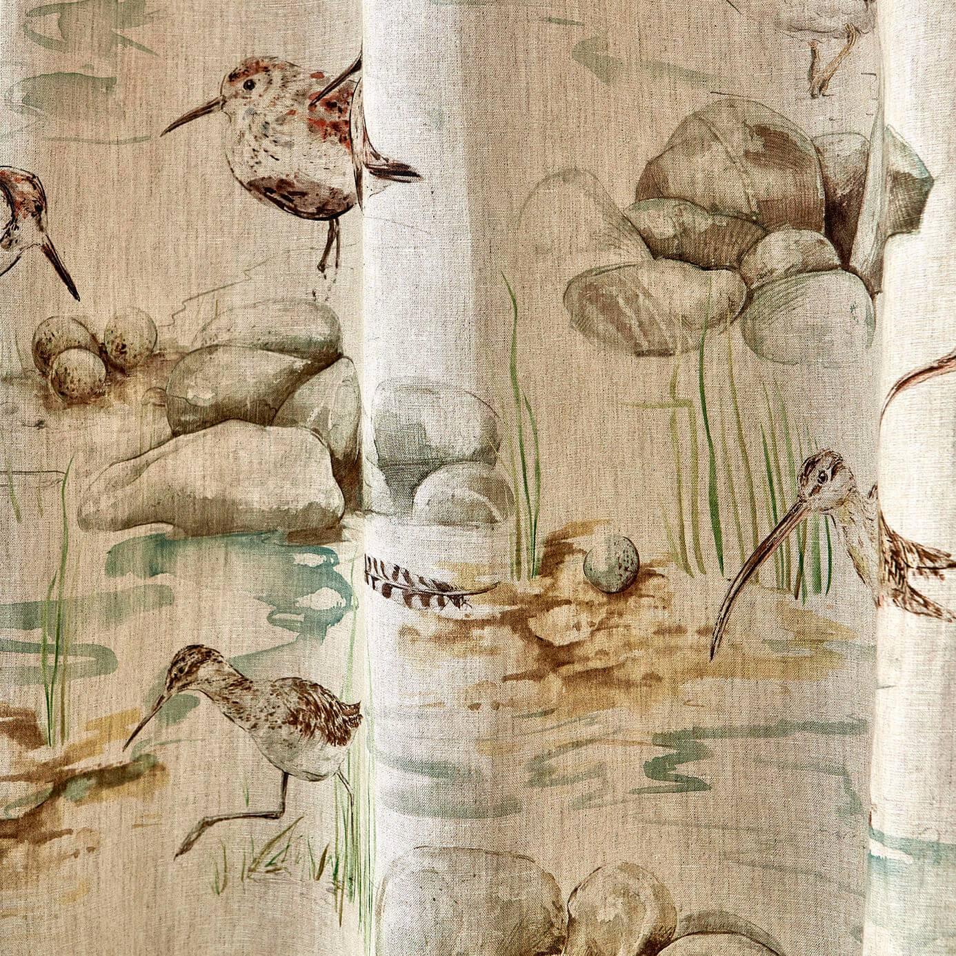 Tessuto Sanderson Estuary Birds Linen - Brand_Sanderson, Fantasia_Natura, Uso_Rivestimento cuscini, Uso_Tende - Tessuti - Sanderson