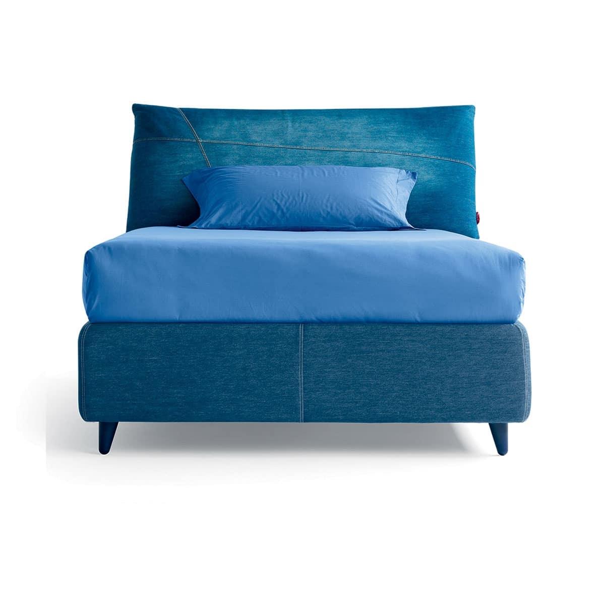 Letto Jeans - Caratteristiche_Imbottito, Caratteristiche_Sfoderabile, Dimensione_Singolo, Noctis - Letti junior - Mobilmarket
