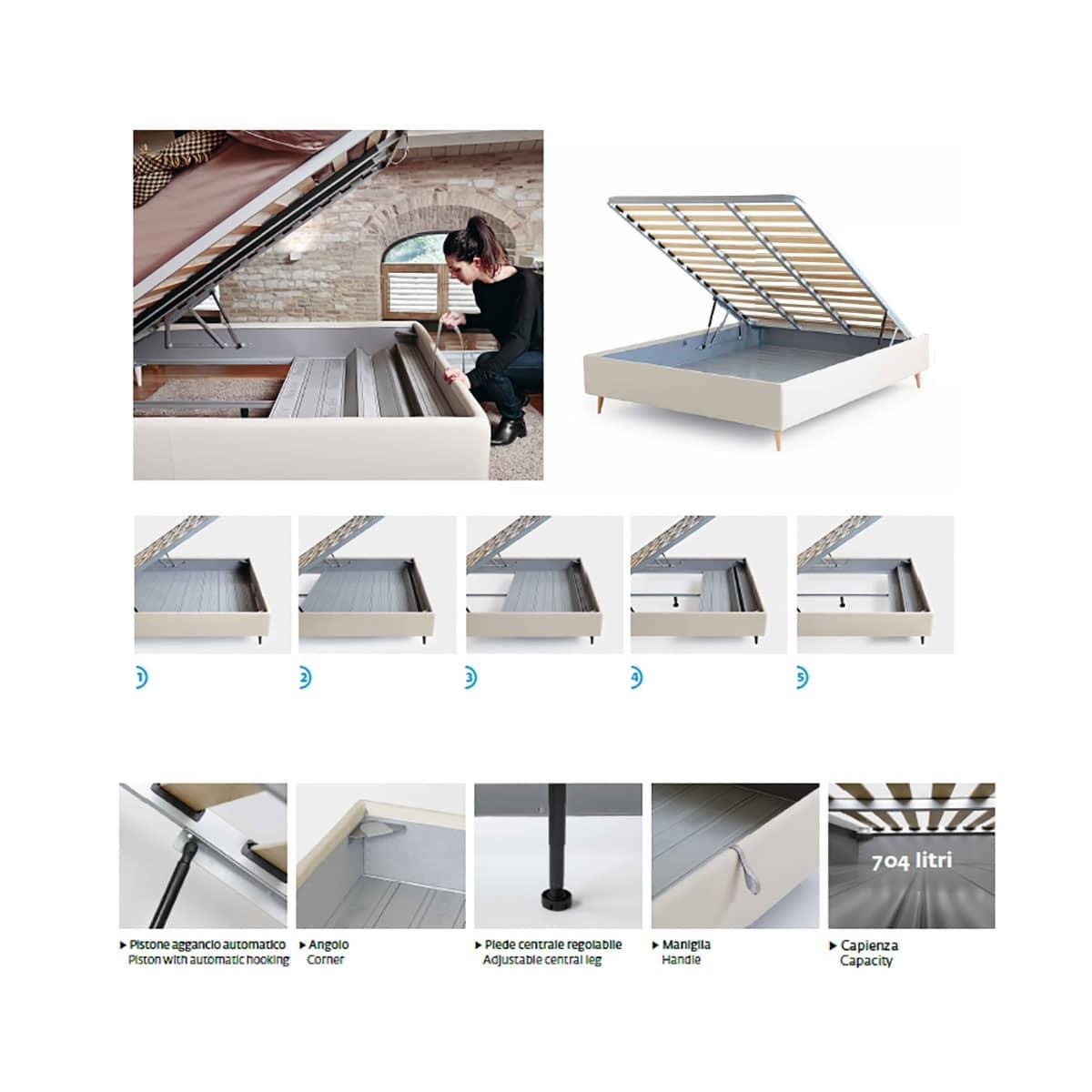 Letto Classy - Caratteristiche_Imbottito, Caratteristiche_Sfoderabile, Dimensione_Matrimoniale, Noctis - Letti - Mobilmarket