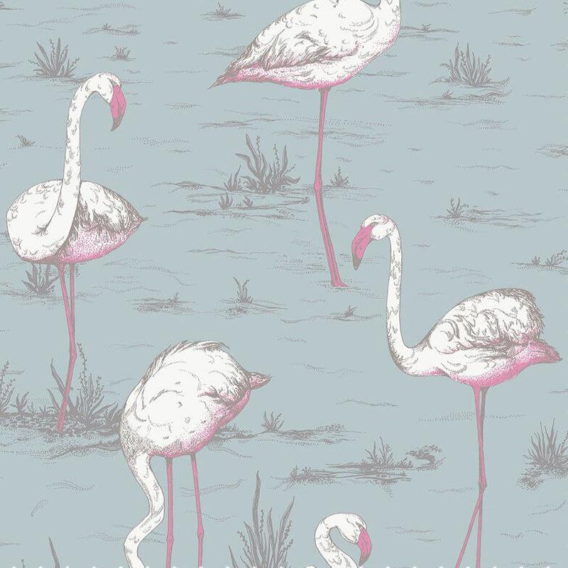 Tessuto Cole & Son Flamingos Linen Union - Brand_Cole&Son, Fantasia_Natura, Uso_Rivestimento cuscini, Uso_Rivestimento poltrone, Uso_Tende - Tessuti - Cole&Son
