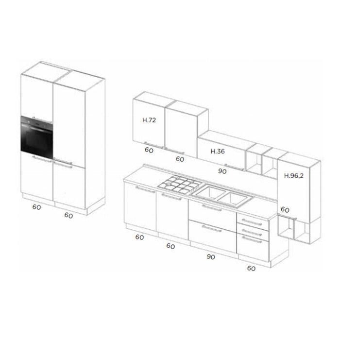 Kitchen Amedea 330 + 120 by Arredamento Italia - Netcucine, Stile_Moderno, Tipologia_Cucina lineare con armadiatura a colonne - Cucine - Arredamento Italia