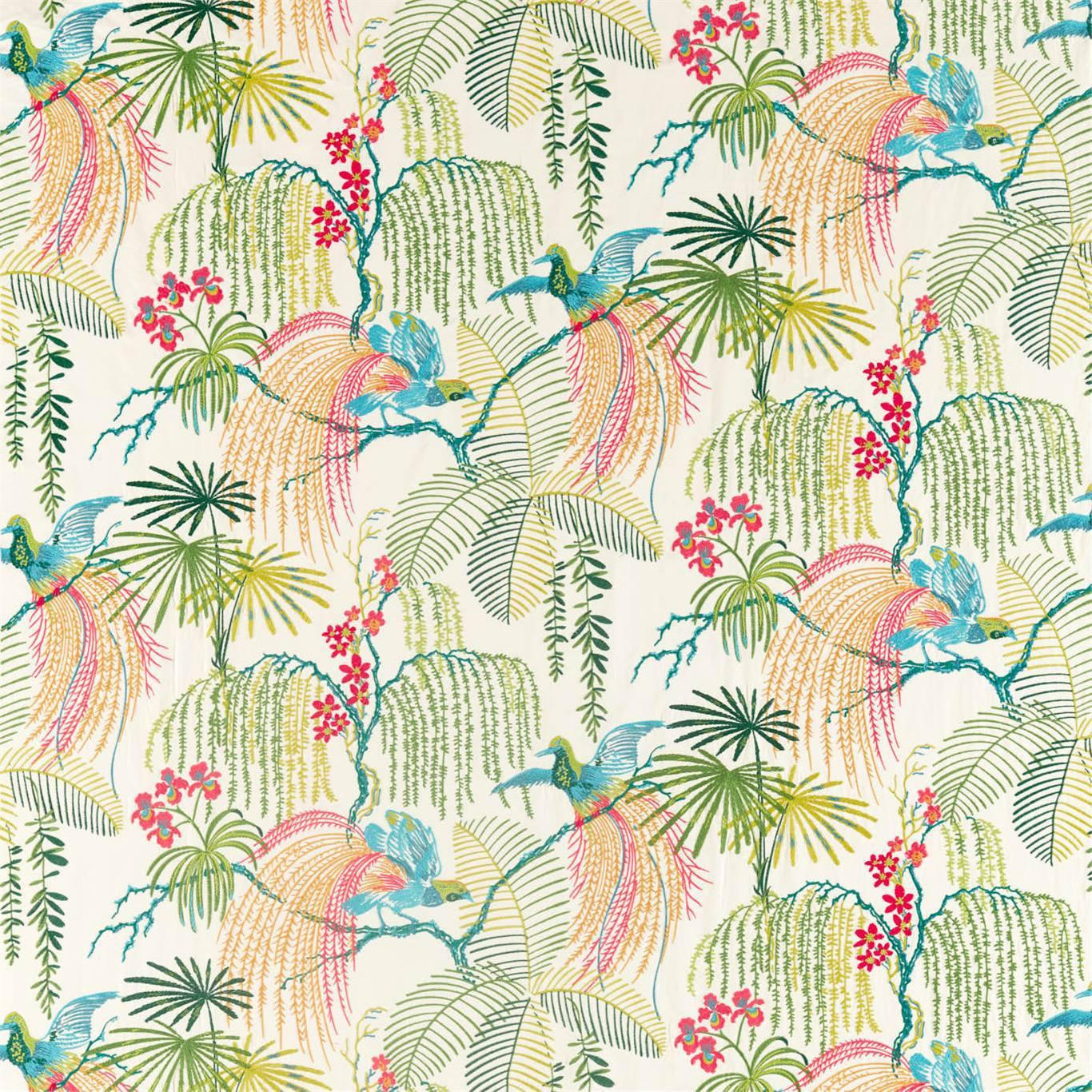 Tessuto Sanderson Rain Forest Embroidery - Brand_Sanderson, Fantasia_Natura, Uso_Rivestimento cuscini, Uso_Tende - Tessuti - Sanderson