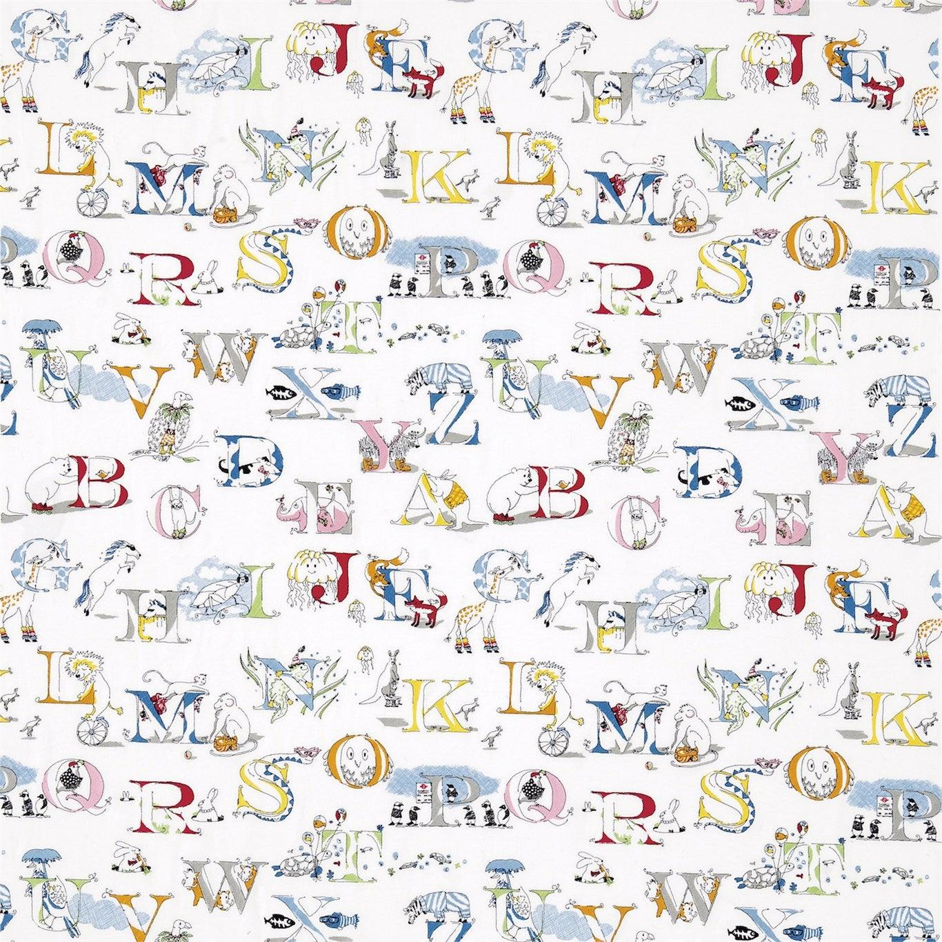 Tessuto Sanderson Alphabet Zoo Embroidery - Brand_Sanderson, Fantasia_Fantasia, Uso_Rivestimento cuscini, Uso_Tende - Tessuti - Sanderson