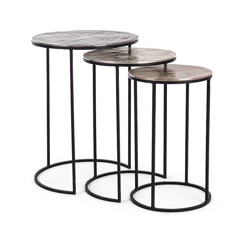 Set di 3 tavolini Jarrah - Bizzotto, Forma_Rotondo, Tipologiadiprodotto_Alto - Tavolini e consolle - Mobilmarket