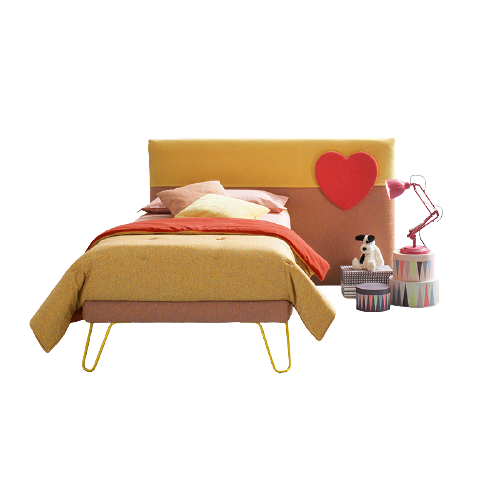 Letto Slide Heart - Caratteristiche_Imbottito, Caratteristiche_Sfoderabile, Dimensione_Singolo, Samoa - Letti - Mobilmarket