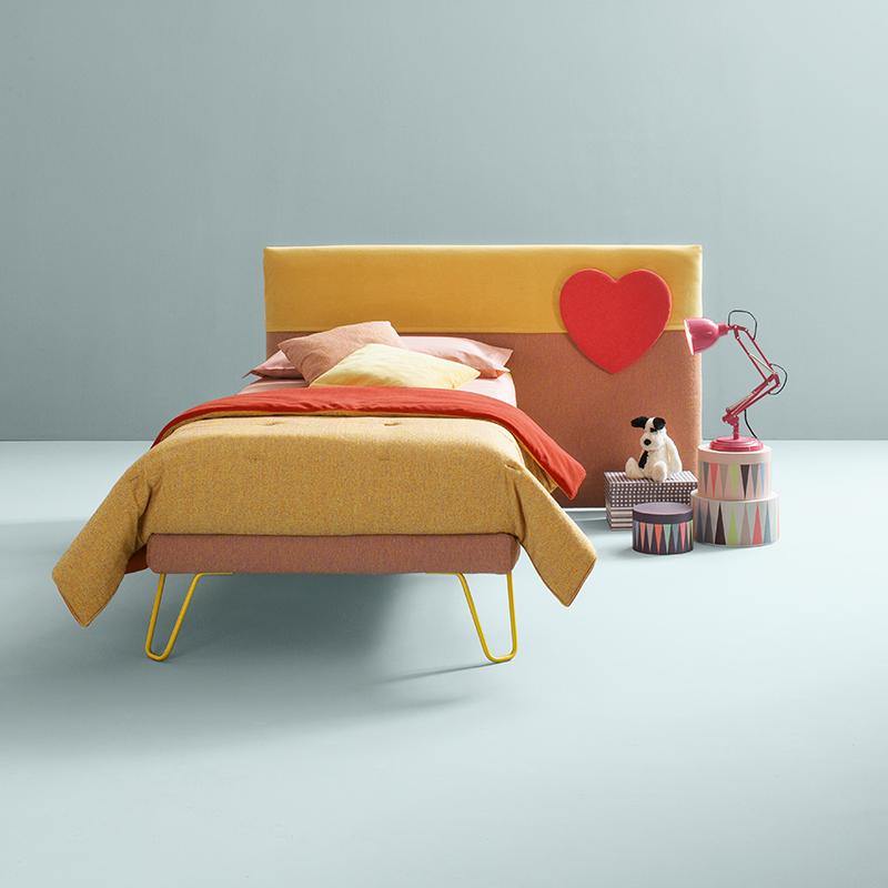 Letto Slide Heart - Caratteristiche_Imbottito, Caratteristiche_Sfoderabile, Dimensione_Singolo, Samoa - Letti - Mobilmarket