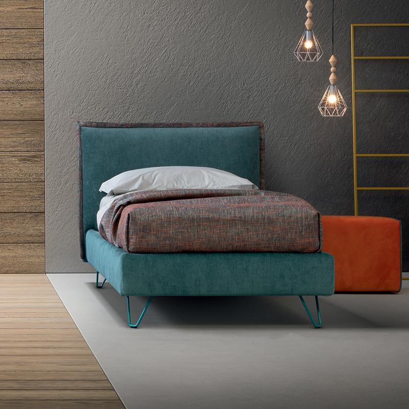 Letto Cyan - Caratteristiche_Imbottito, Caratteristiche_Sfoderabile, Dimensione_Singolo, Samoa - Letti - Mobilmarket