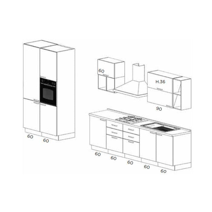 Kitchen Amandine 120 + 300 by Arredamento Italia - Netcucine, Stile_Moderno, Tipologia_Cucina lineare con armadiatura a colonne - Cucine - Arredamento Italia