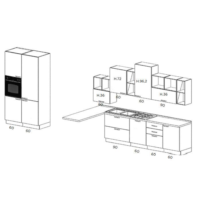 Kitchen Adreanne 330 + 120 by Arredamento Italia - Netcucine, Stile_Moderno, Tipologia_Cucina lineare con armadiatura a colonne - Cucine - Arredamento Italia