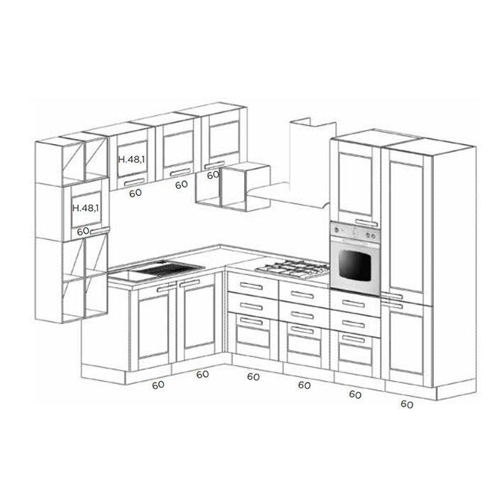 Kitchen Ambre 241 x 301 by Arredamento Italia - Netcucine, Stile_Moderno, Tipologia_Cucina angolare - Cucine - Arredamento Italia