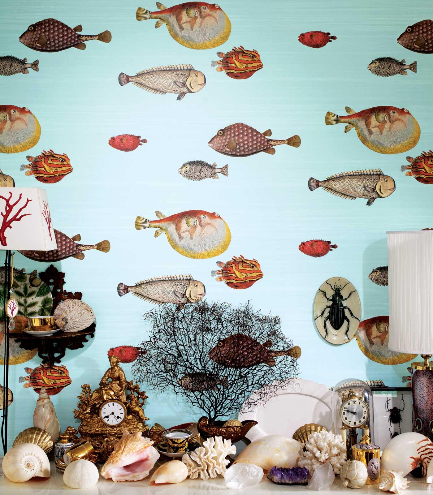 Carta da parati Cole&Sons Acquario Fornasetti - Brand_Cole&Son, Fantasia_Fantasia, Fantasia_Natura - Carte da parati - Cole&Son