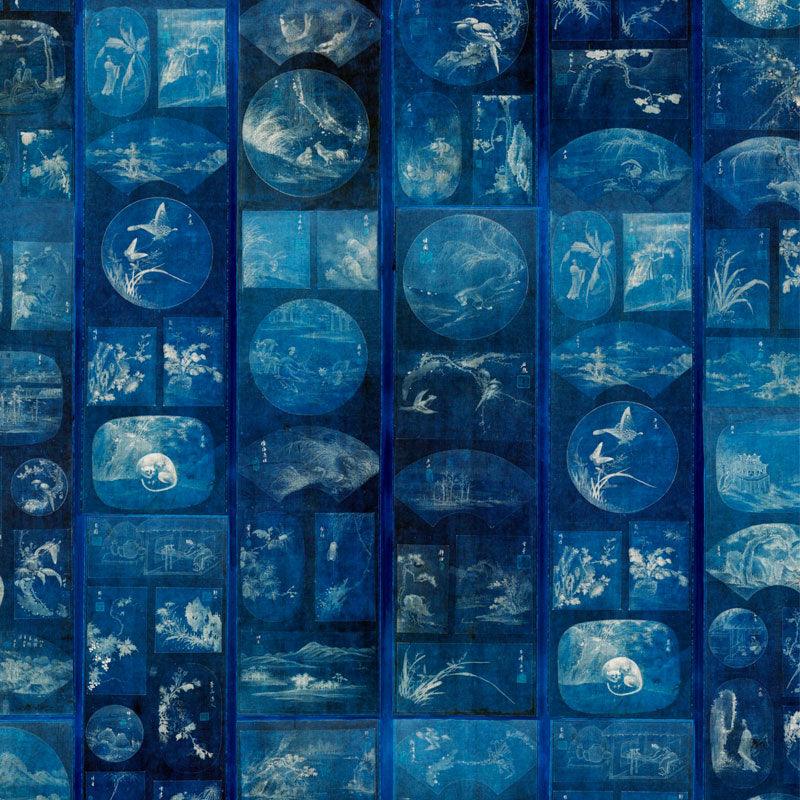 Carta da parati Mindthegap Aizome Collage - Brand_Mindthegap, Fantasia_Natura - Carte da parati - Mindthegap