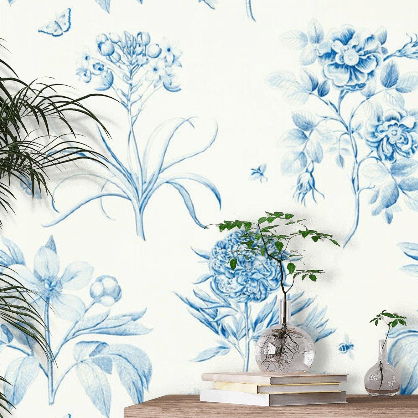 Carta da Parati Sanderson Etching & Roses - Brand_Sanderson, Fantasia_Fantasia - Carte da parati - Sanderson