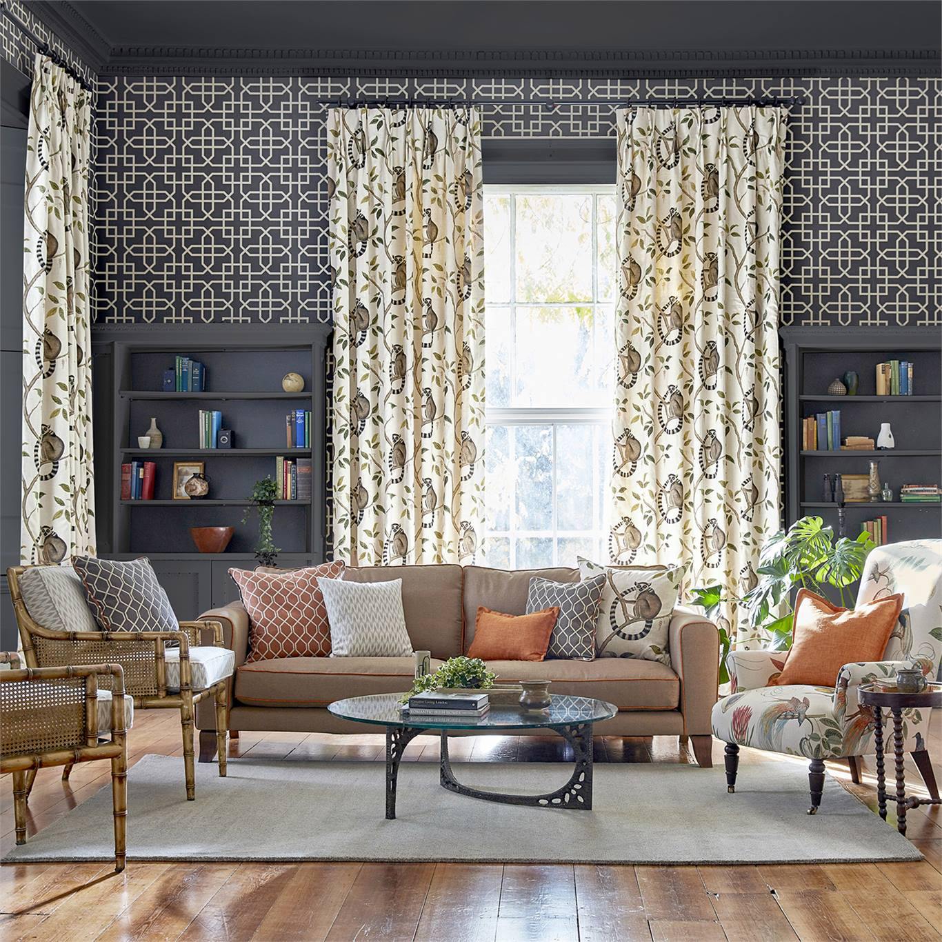 Carta da Parati Sanderson Hampton Trellis - Brand_Sanderson, Fantasia_Geometrica - Carte da parati - Sanderson