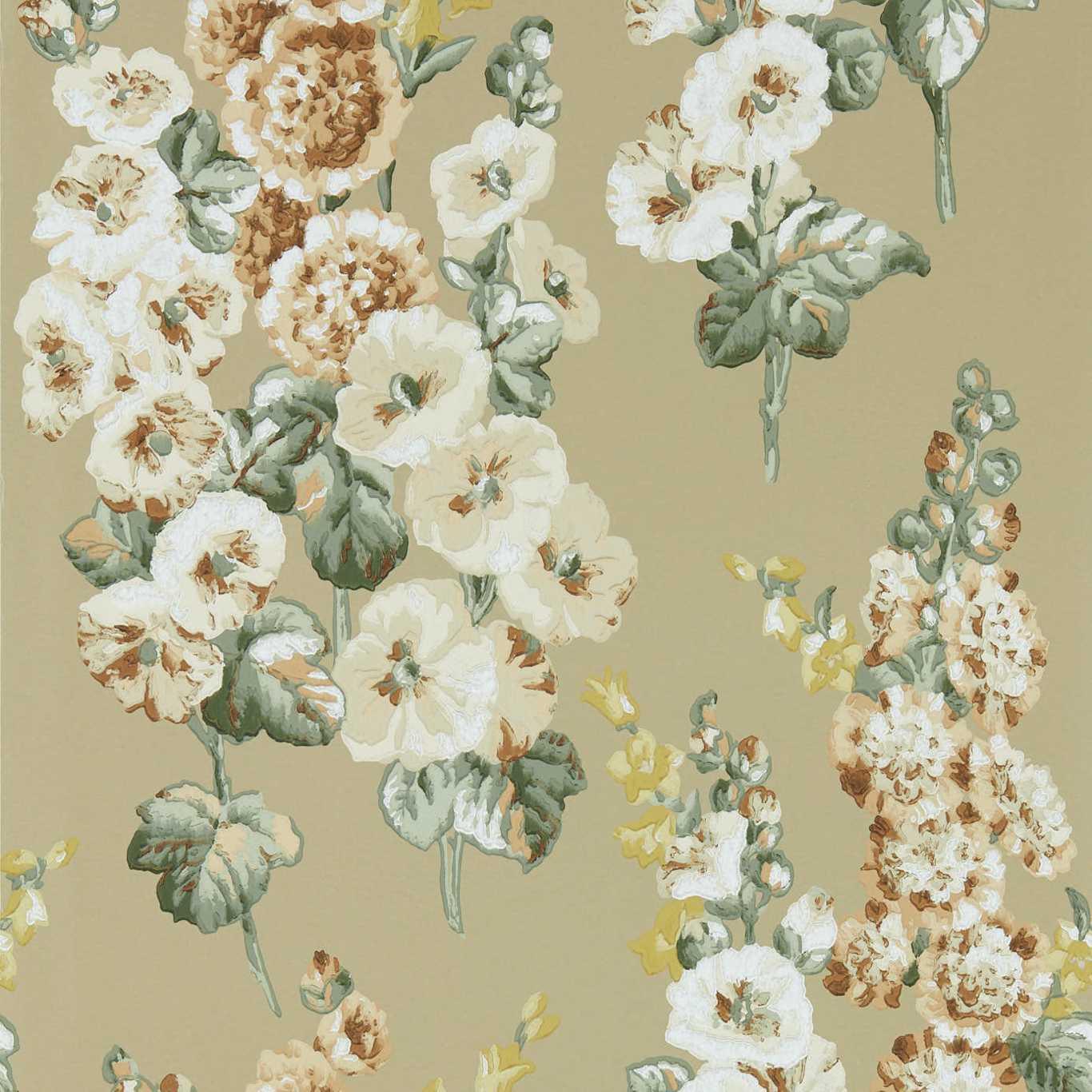 Carta da Parati Sanderson Hollyhocks - Brand_Sanderson, Fantasia_Fantasia - Carte da parati - Sanderson