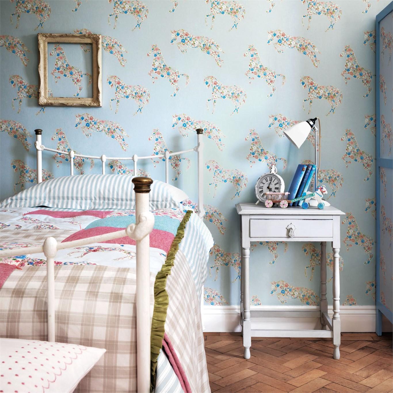 Carta da parati Sanderson Pretty Ponies - Brand_Sanderson, Fantasia_Fantasia - Carte da parati junior - Sanderson