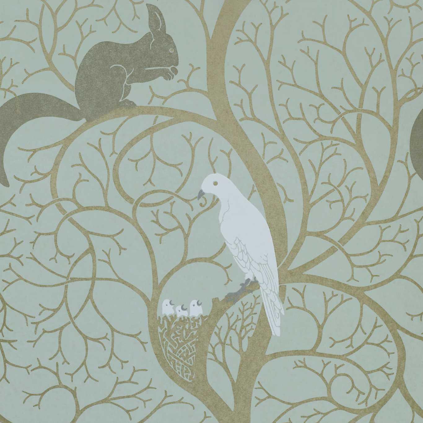 Carta da Parati Sanderson Squirrel & Dove - Brand_Sanderson, Fantasia_Fantasia - Carte da parati - Sanderson