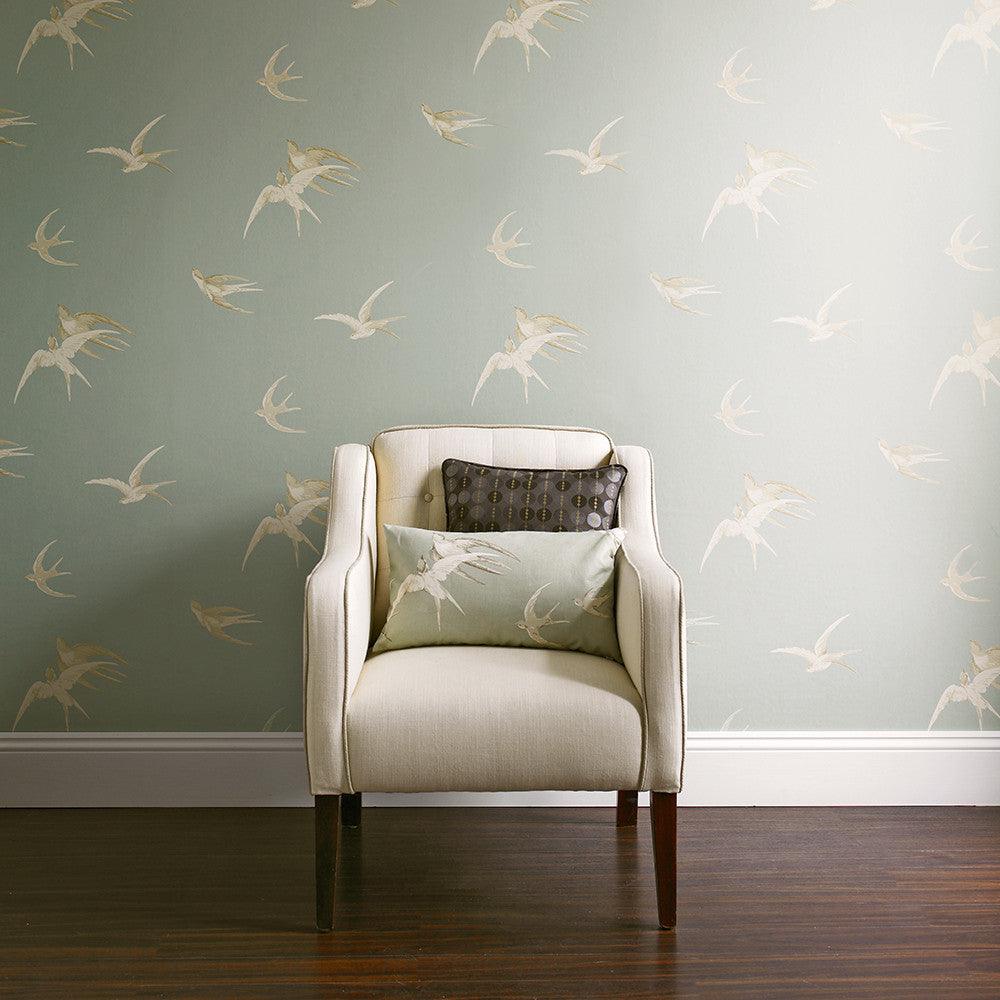 Carta da Parati Sanderson Swallows - Brand_Sanderson, Fantasia_Fantasia - Carte da parati - Sanderson