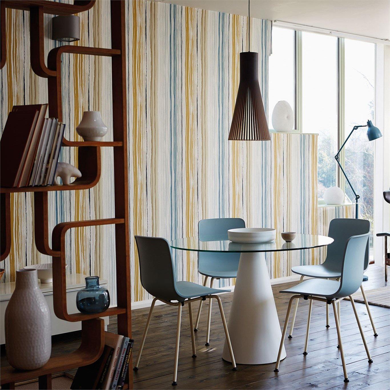 Carta da parati Scion Zing - azzurro, Fantasia_Geometrica, grigio, rosa, verde, viola - Carte da parati - Scion