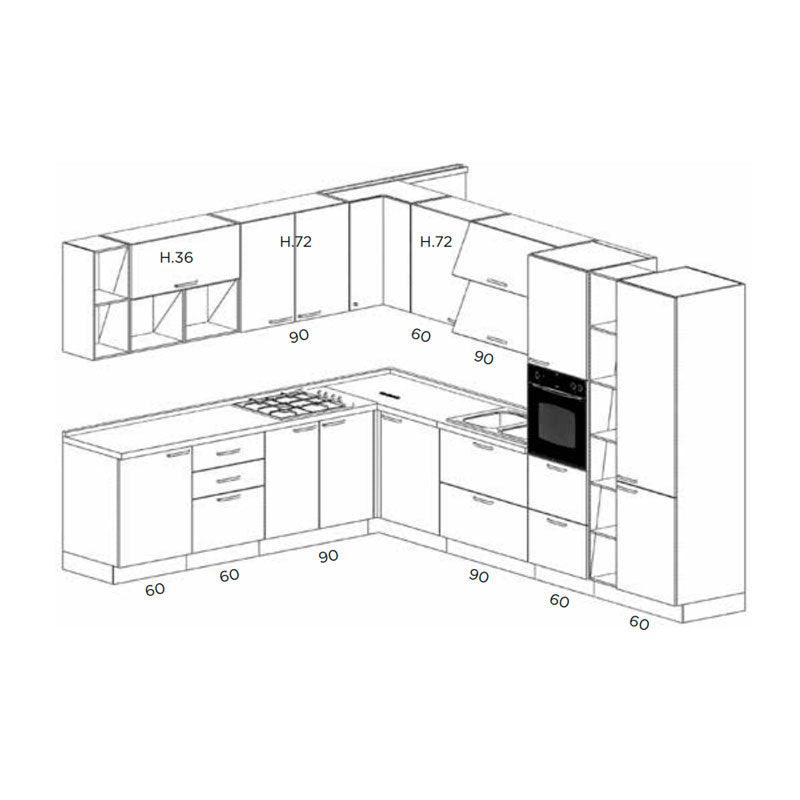 Kitchen Nimue 271 x 361 by Arredamento Italia - Netcucine, Stile_Moderno, Tipologia_Cucina angolare - Cucine - Arredamento Italia