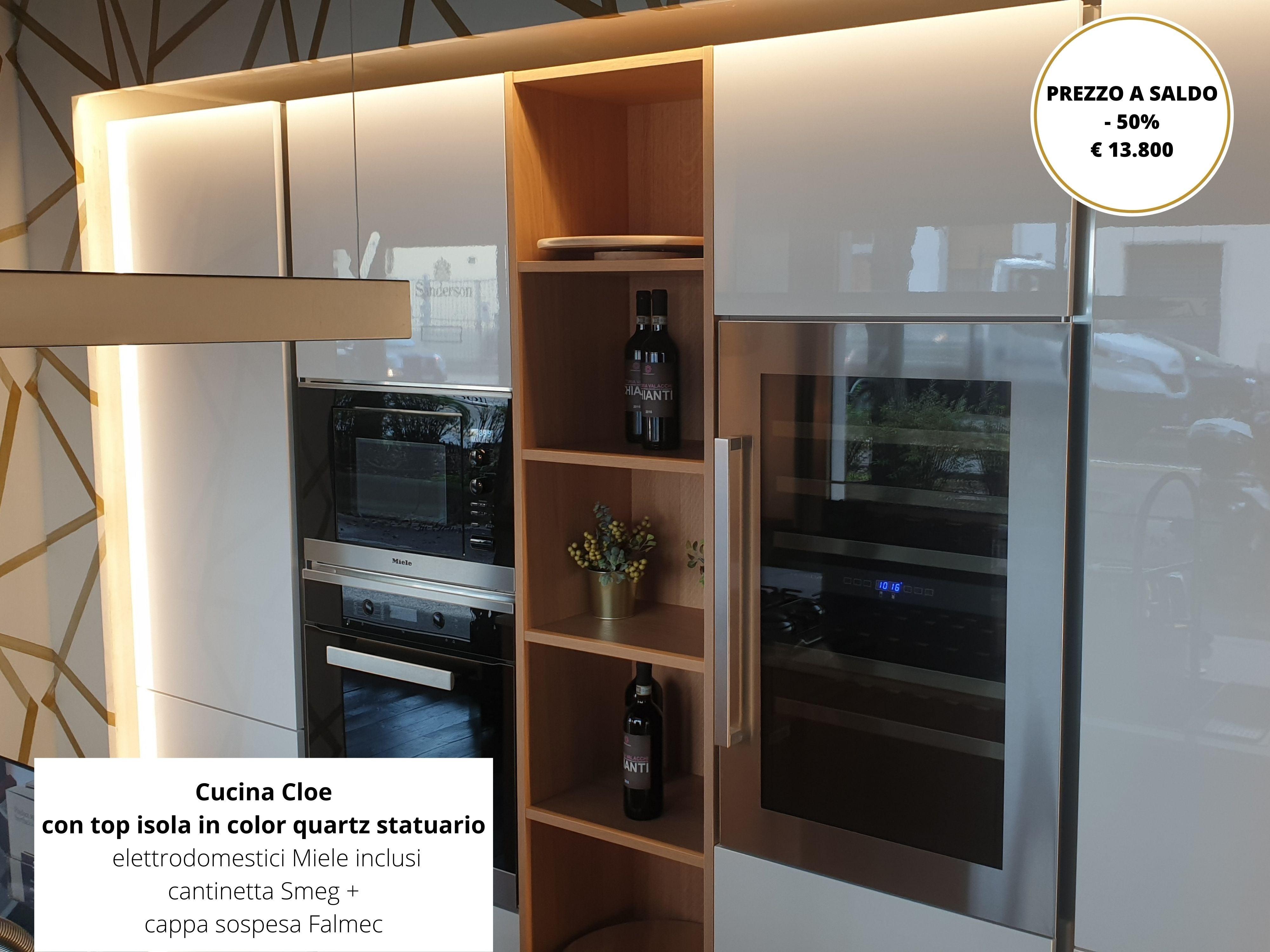 Cucina Cloe con isola con elettrodomestici Miele + cantinetta Nevada - Ambiente_Cucina, Negozio_Boutique Firenze Sud, Nuovi arrivi_Esposizione - Expo - Mobilmarket