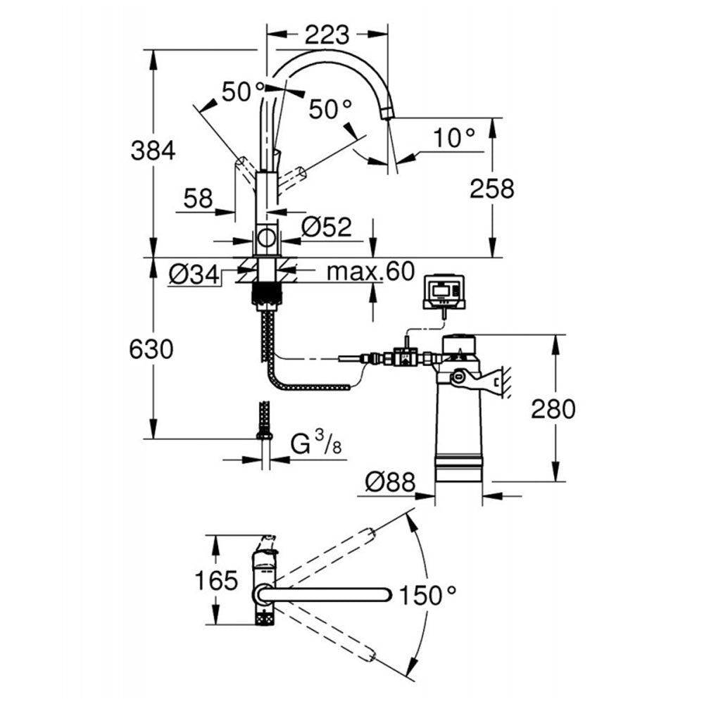 Miscelatore GROHE Blue Pure+ Eurosmart Starket Kit - Brand_Grohe, Miscelatore, Tipologia_Miscelatore - Lavelli e miscelatori - Grohe