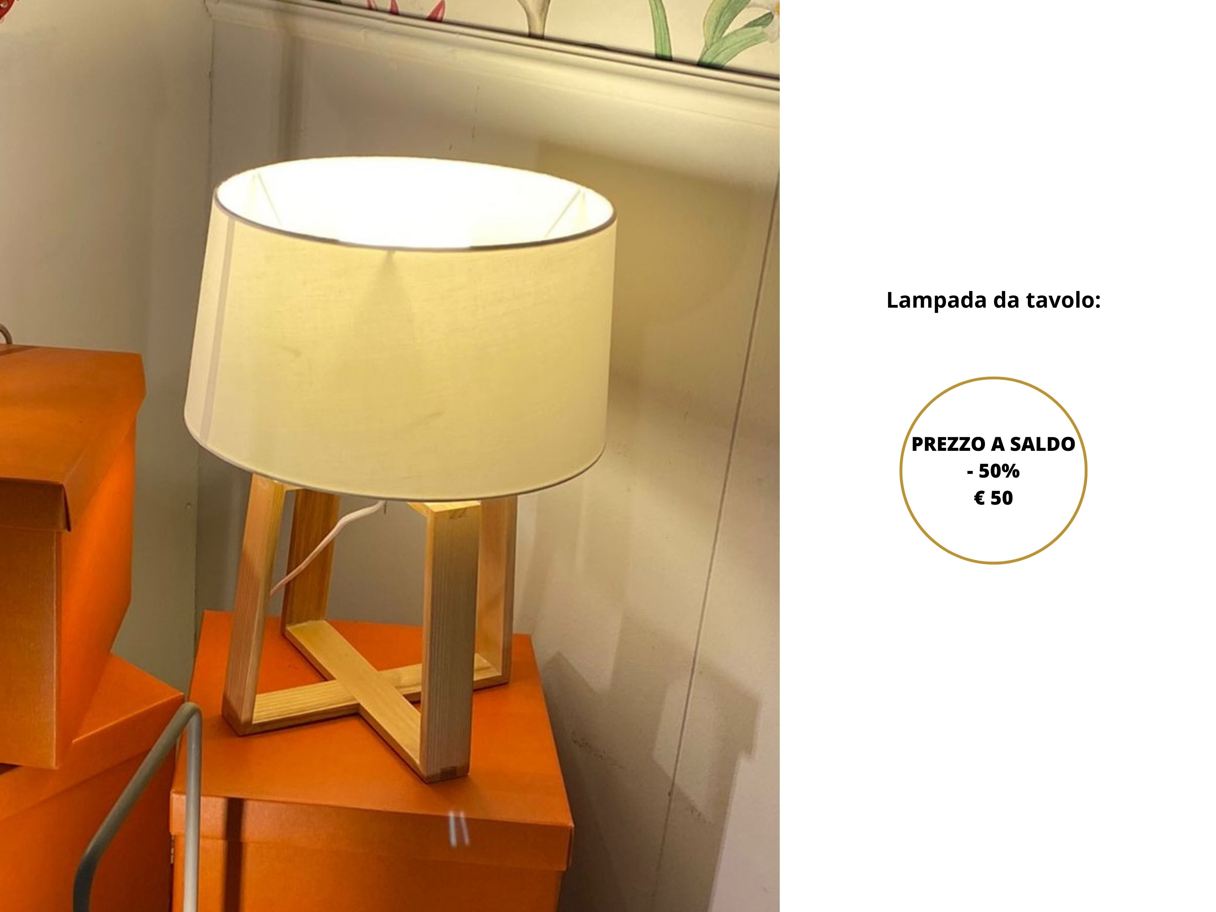 Lampada tavolo base legno MM1