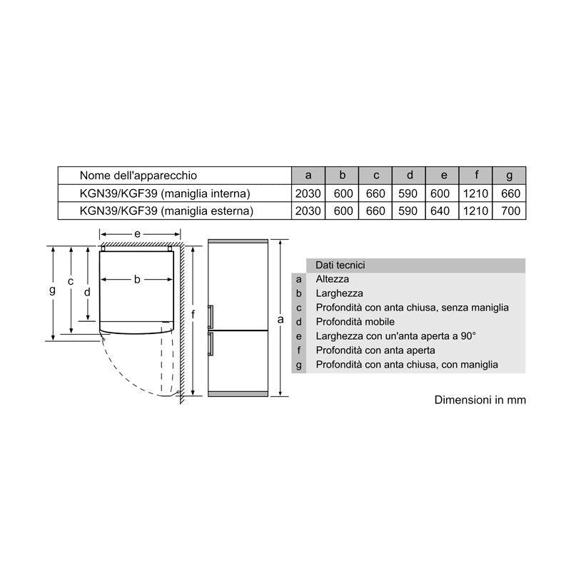 Frigorifero Siemens KG39NXXEB - Brand_Siemens, Tipologia_Frigorifero - Elettrodomestici a libera installazione - Siemens