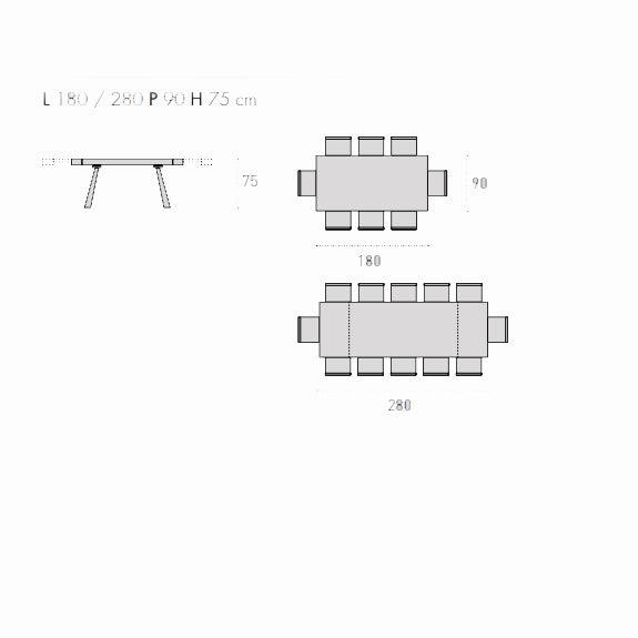 Tavolo Hellas 180 - Caratteristiche_Allungabile, Forma_Rettangolare, Target Point - Tavoli - Mobilmarket