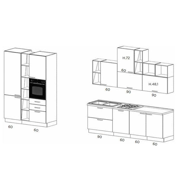 Kitchen Florian 150 + 270 by Arredamento Italia - Netcucine, Stile_Moderno, Tipologia_Cucina lineare con armadiatura a colonne - Cucine - Arredamento Italia