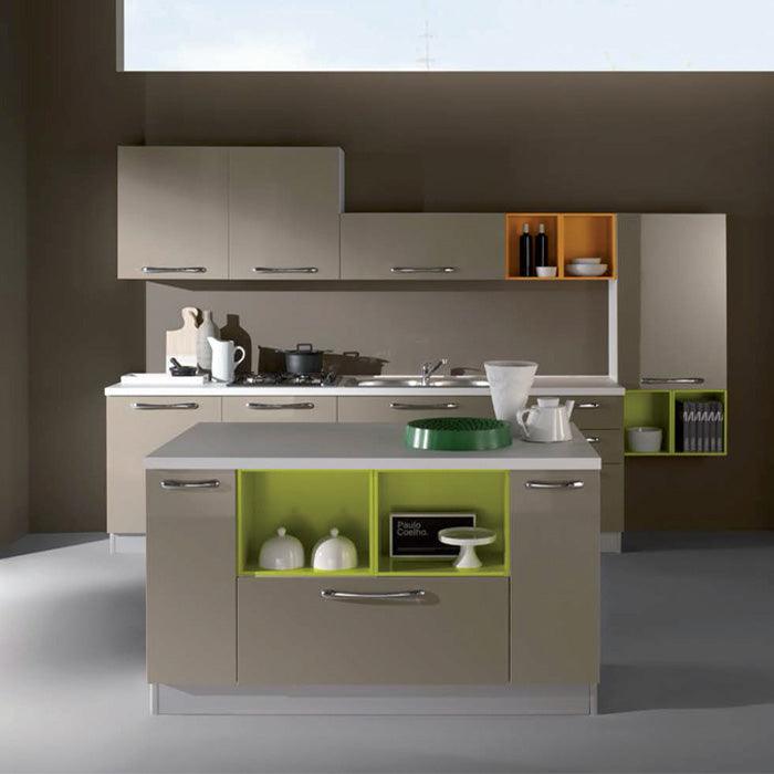 Kitchen Etienne 330 + 120 + 150 by Arredamento Italia - Netcucine, Stile_Moderno, Tipologia_Cucina con isola, Tipologia_Cucina lineare con armadiatura a colonne - Cucine - Arredamento Italia