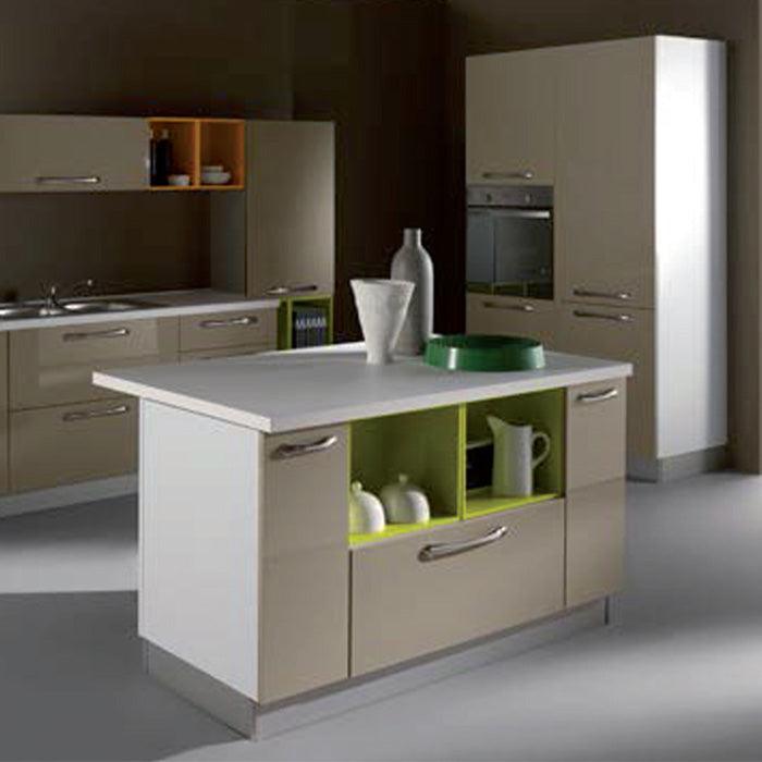 Kitchen Etienne 330 + 120 + 150 by Arredamento Italia - Netcucine, Stile_Moderno, Tipologia_Cucina con isola, Tipologia_Cucina lineare con armadiatura a colonne - Cucine - Arredamento Italia