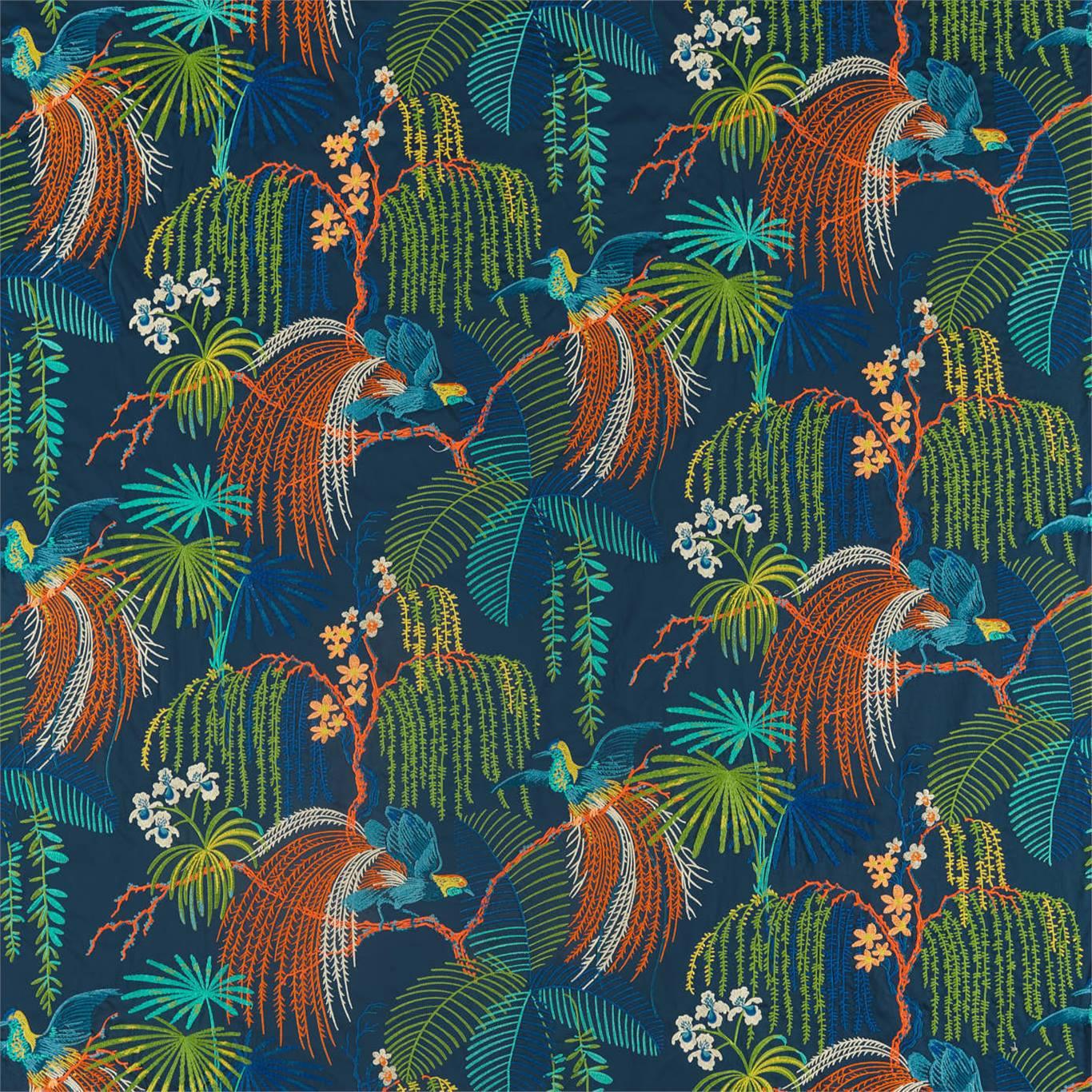Tessuto Sanderson Rain Forest Embroidery - Brand_Sanderson, Fantasia_Natura, Uso_Rivestimento cuscini, Uso_Tende - Tessuti - Sanderson