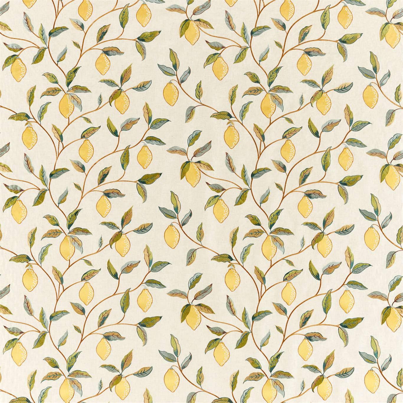 Tessuto Morris Lemon Tree Embroidery - Brand_Morris, Fantasia_Natura, Uso_Rivestimento cuscini, Uso_Rivestimento poltrone, Uso_Tende - Tessuti - Morris