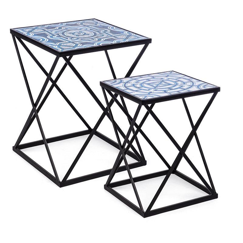 Set di 2 tavolini Ischia - Bizzotto, Forma_Quadrato, Tipologiadiprodotto_Alto - Tavolini e consolle - Mobilmarket